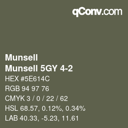 Color code: Munsell - Munsell 5GY 4-2 | qconv.com