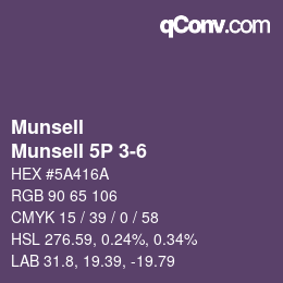 Color code: Munsell - Munsell 5P 3-6 | qconv.com