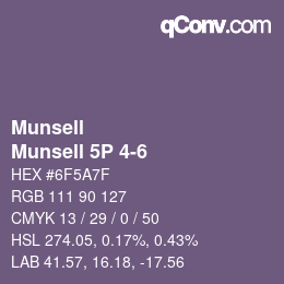 Color code: Munsell - Munsell 5P 4-6 | qconv.com