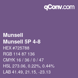 Color code: Munsell - Munsell 5P 4-8 | qconv.com