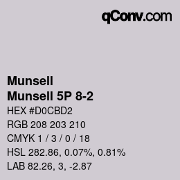 Color code: Munsell - Munsell 5P 8-2 | qconv.com
