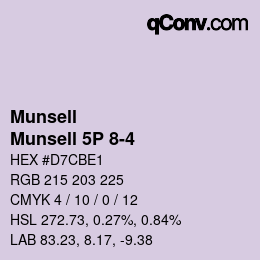 Color code: Munsell - Munsell 5P 8-4 | qconv.com