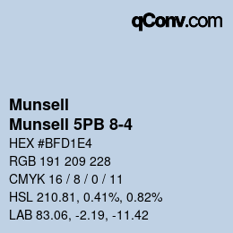 Color code: Munsell - Munsell 5PB 8-4 | qconv.com