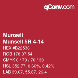 カラーコード: Munsell - Munsell 5R 4-14 | qconv.com