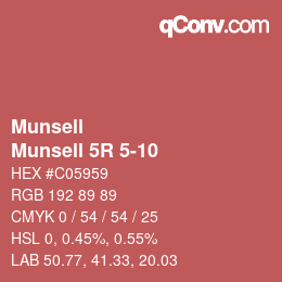 カラーコード: Munsell - Munsell 5R 5-10 | qconv.com