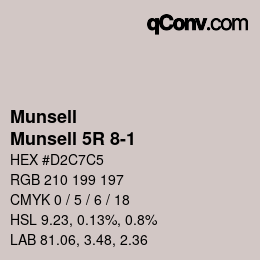 カラーコード: Munsell - Munsell 5R 8-1 | qconv.com