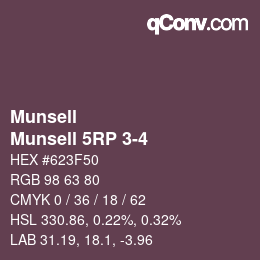 Color code: Munsell - Munsell 5RP 3-4 | qconv.com