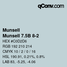 カラーコード: Munsell - Munsell 7.5B 8-2 | qconv.com