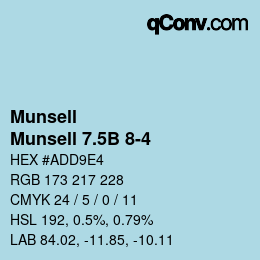 カラーコード: Munsell - Munsell 7.5B 8-4 | qconv.com
