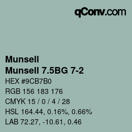 Color code: Munsell - Munsell 7.5BG 7-2 | qconv.com