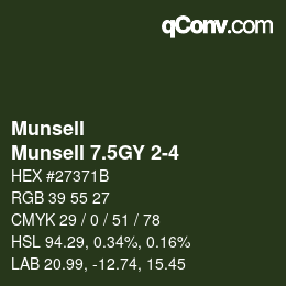 Color code: Munsell - Munsell 7.5GY 2-4 | qconv.com