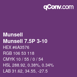 Color code: Munsell - Munsell 7.5P 3-10 | qconv.com