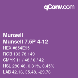 Color code: Munsell - Munsell 7.5P 4-12 | qconv.com