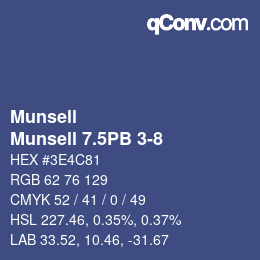 Color code: Munsell - Munsell 7.5PB 3-8 | qconv.com