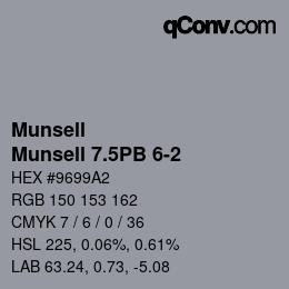 Color code: Munsell - Munsell 7.5PB 6-2 | qconv.com