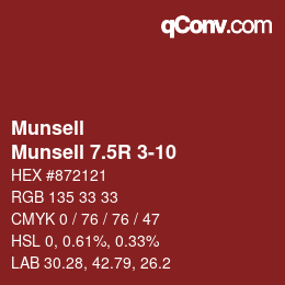 カラーコード: Munsell - Munsell 7.5R 3-10 | qconv.com