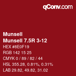 カラーコード: Munsell - Munsell 7.5R 3-12 | qconv.com