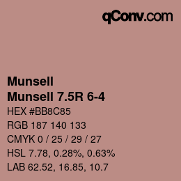 カラーコード: Munsell - Munsell 7.5R 6-4 | qconv.com