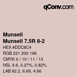 カラーコード: Munsell - Munsell 7.5R 8-2 | qconv.com