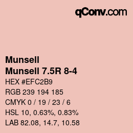 カラーコード: Munsell - Munsell 7.5R 8-4 | qconv.com