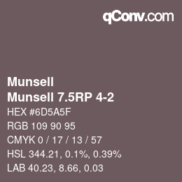 Color code: Munsell - Munsell 7.5RP 4-2 | qconv.com