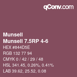 Color code: Munsell - Munsell 7.5RP 4-6 | qconv.com