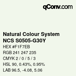 カラーコード: Natural Colour System<br>NCS S0505-G30Y - Blassgrün | qconv.com