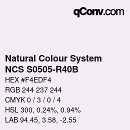 カラーコード: Natural Colour System<br>NCS S0505-R40B - Hellviolett | qconv.com