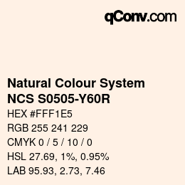 Code couleur: Natural Colour System<br>NCS S0505-Y60R - Hellbeige | qconv.com