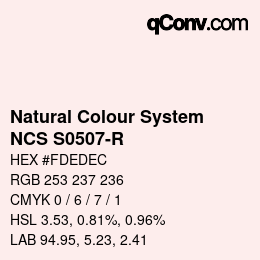 Code couleur: Natural Colour System<br>NCS S0507-R - Blassrosa | qconv.com