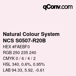 Code couleur: Natural Colour System<br>NCS S0507-R20B - Blassrosa | qconv.com