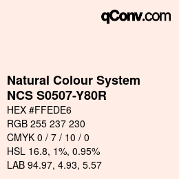 Code couleur: Natural Colour System<br>NCS S0507-Y80R - Blassrosa | qconv.com