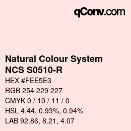 颜色代码: Natural Colour System<br>NCS S0510-R - Rosa | qconv.com