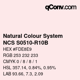 颜色代码: Natural Colour System<br>NCS S0510-R10B - Rosa | qconv.com