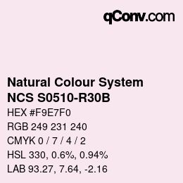 颜色代码: Natural Colour System<br>NCS S0510-R30B - Rosa | qconv.com