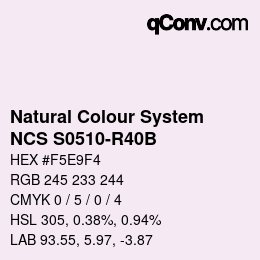 颜色代码: Natural Colour System<br>NCS S0510-R40B - Rosagrau | qconv.com