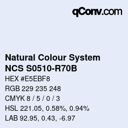 颜色代码: Natural Colour System<br>NCS S0510-R70B - Graurosa | qconv.com