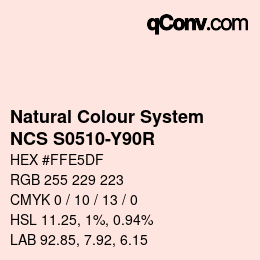 カラーコード: Natural Colour System<br>NCS S0510-Y90R - Hellrosa | qconv.com