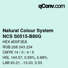 Code couleur: Natural Colour System<br>NCS S0515-B80G - Blassgrün | qconv.com