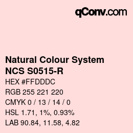 カラーコード: Natural Colour System<br>NCS S0515-R - Blassrosa | qconv.com