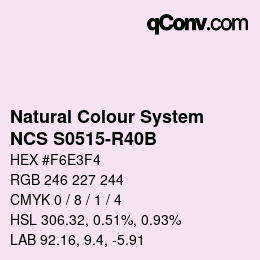 カラーコード: Natural Colour System<br>NCS S0515-R40B - Blassflieder | qconv.com