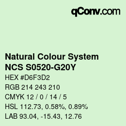 Color code: Natural Colour System<br>NCS S0520-G20Y - Blassgrün | qconv.com