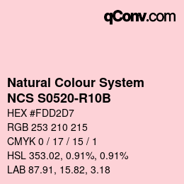 Color code: Natural Colour System<br>NCS S0520-R10B - Rosa | qconv.com