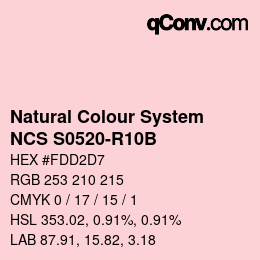 Code couleur: Natural Colour System<br>NCS S0520-R10B - Rosa | qconv.com