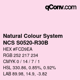 Color code: Natural Colour System<br>NCS S0520-R30B - Dunkelrosa | qconv.com