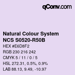 Farbcode: Natural Colour System<br>NCS S0520-R50B - Pinkrosa | qconv.com