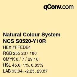 Código de color: Natural Colour System<br>NCS S0520-Y10R - Hellgelb | qconv.com