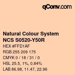 Farbcode: Natural Colour System<br>NCS S0520-Y50R - Rosabeige | qconv.com