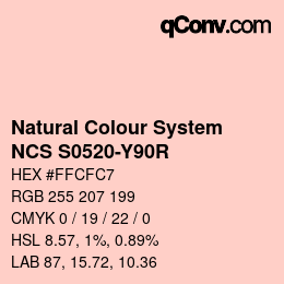 Farbcode: Natural Colour System<br>NCS S0520-Y90R - Lachs | qconv.com