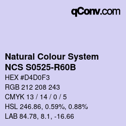 Code couleur: Natural Colour System<br>NCS S0525-R60B - Hellviolett | qconv.com